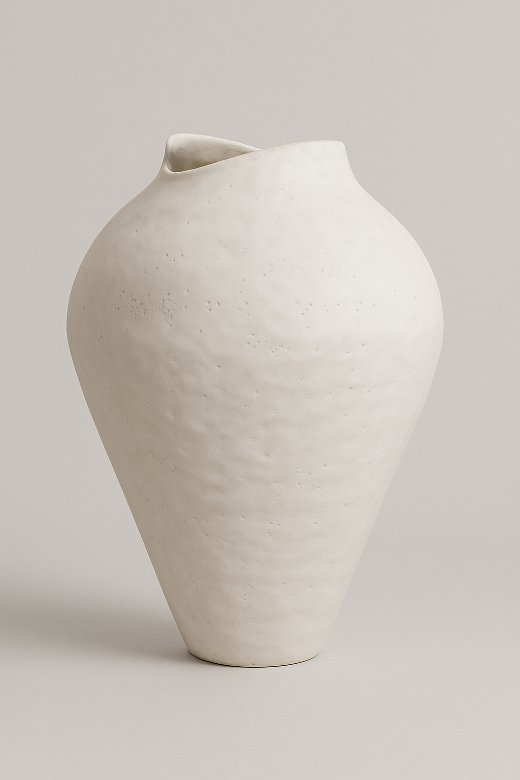 White matte ceramic vase, height 42 cm