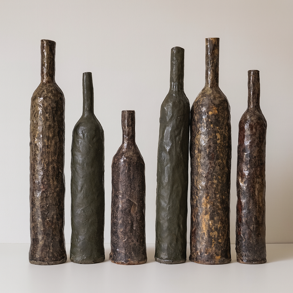 Set of ceramic carafes, up to 36 cm high