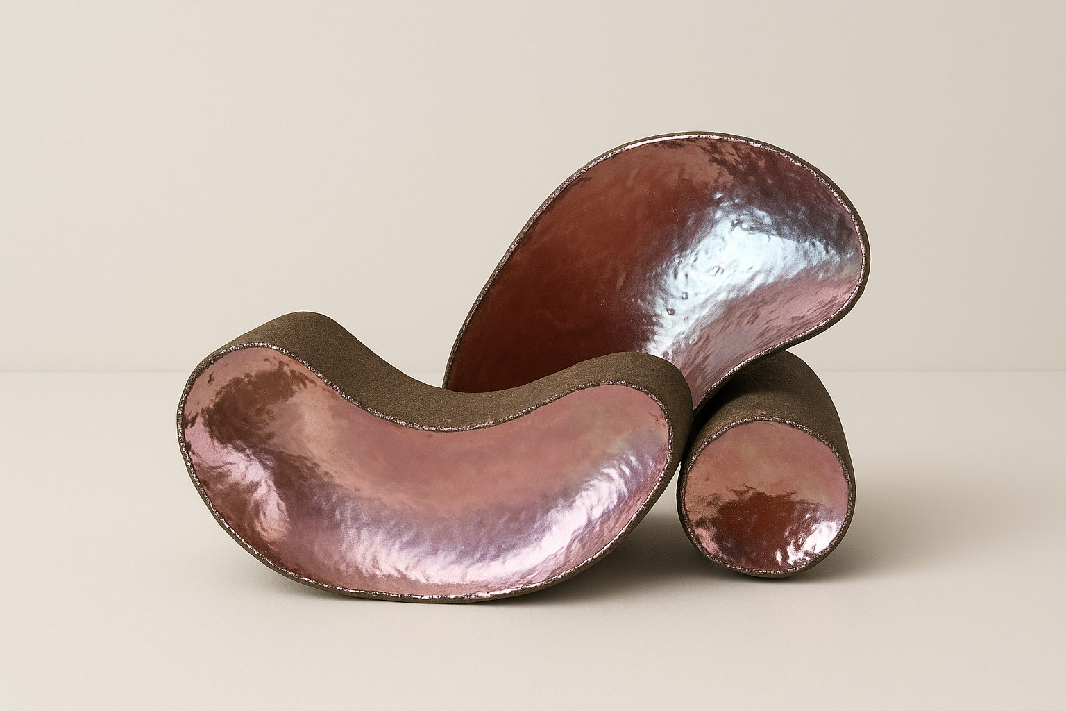 Ensemble de sculptures-vases en bronze doré — N° 1