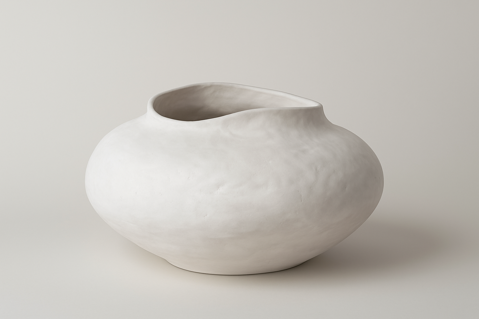 White matte ceramic vase, Ø 46 cm