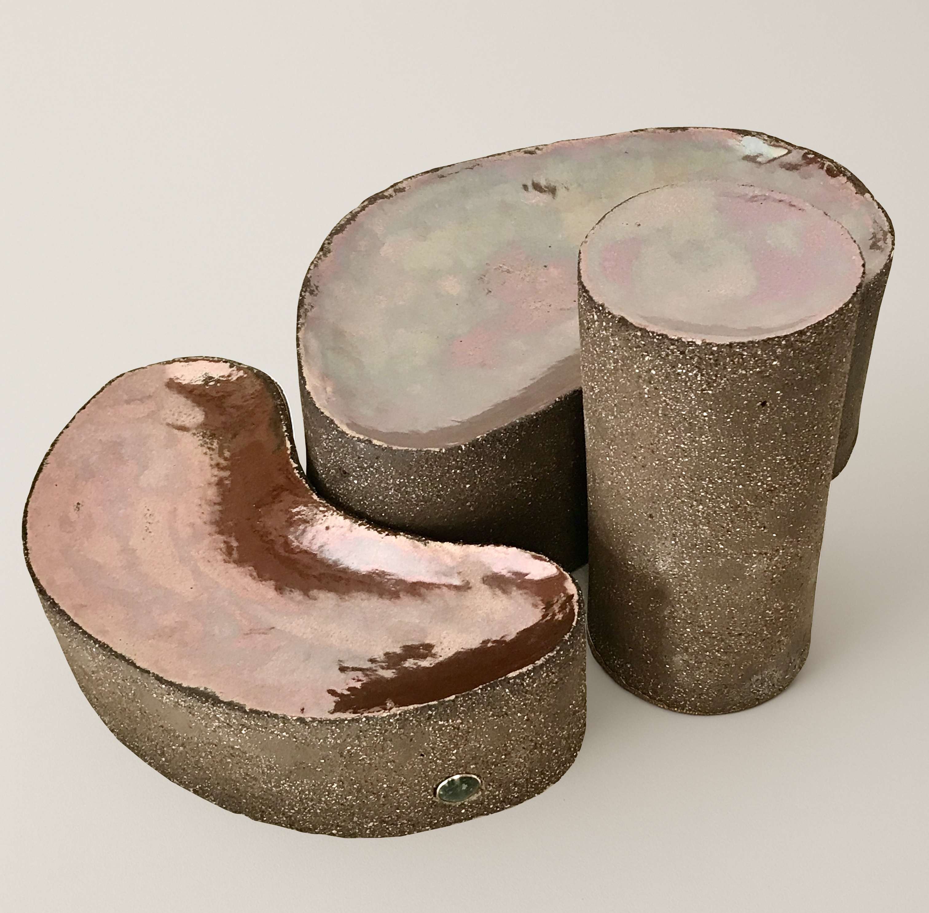 Goldbronze vessel sculpture set #2
