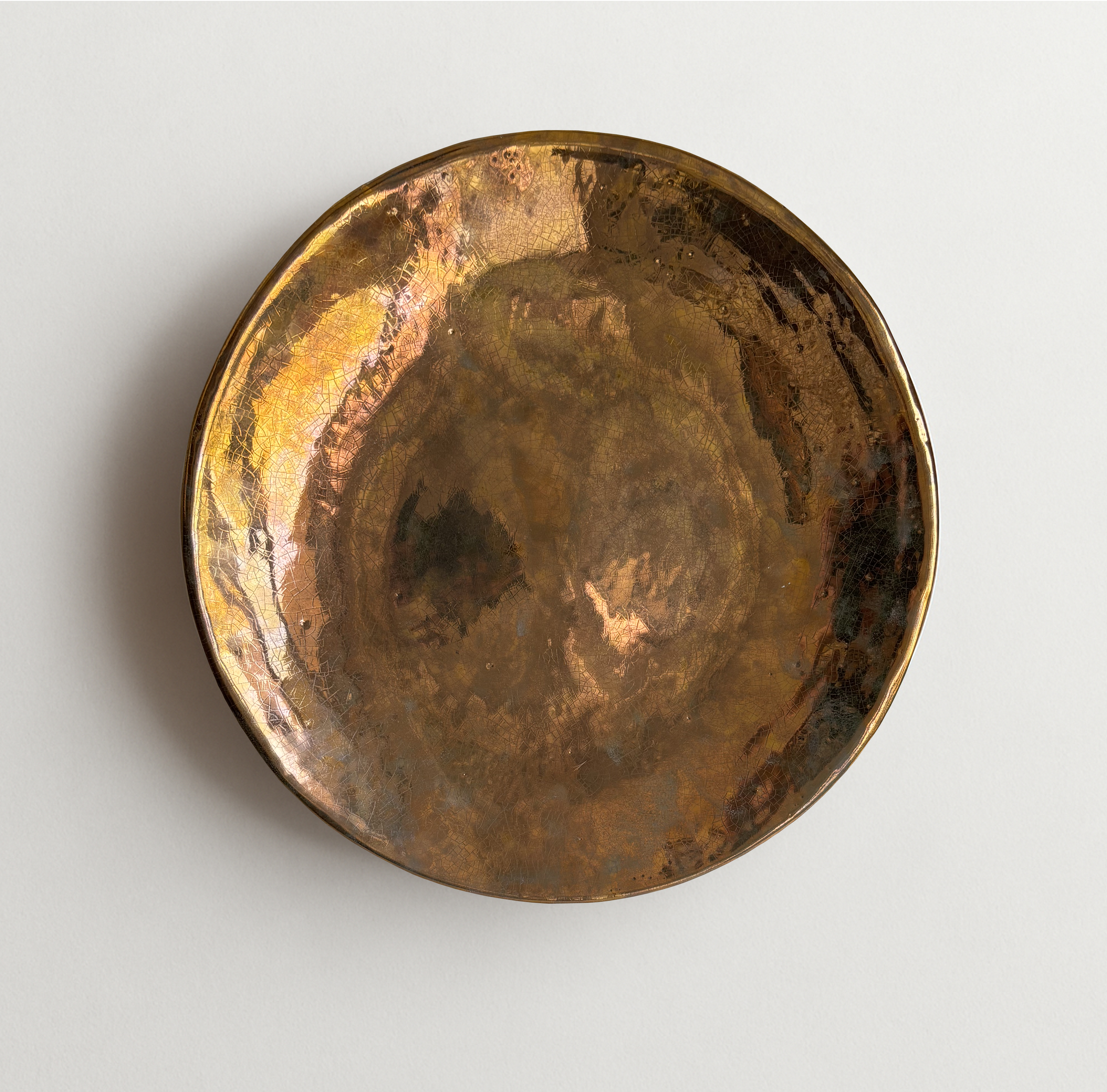 Ceramic presentation plate with genuine gold, Ø 40 cm