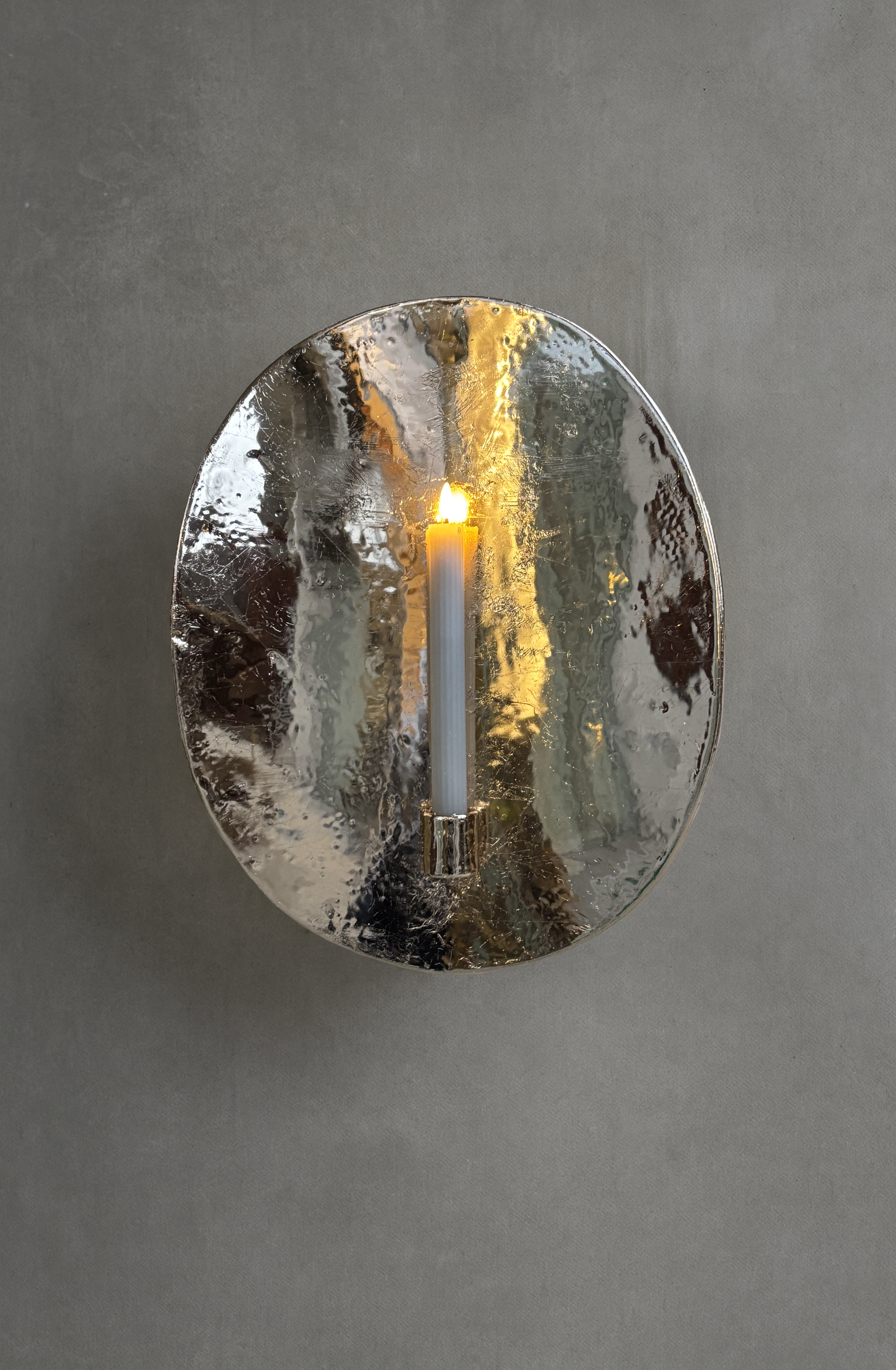 Wall Light with Copper Ceramic and Candle Glow, 45×35 cm