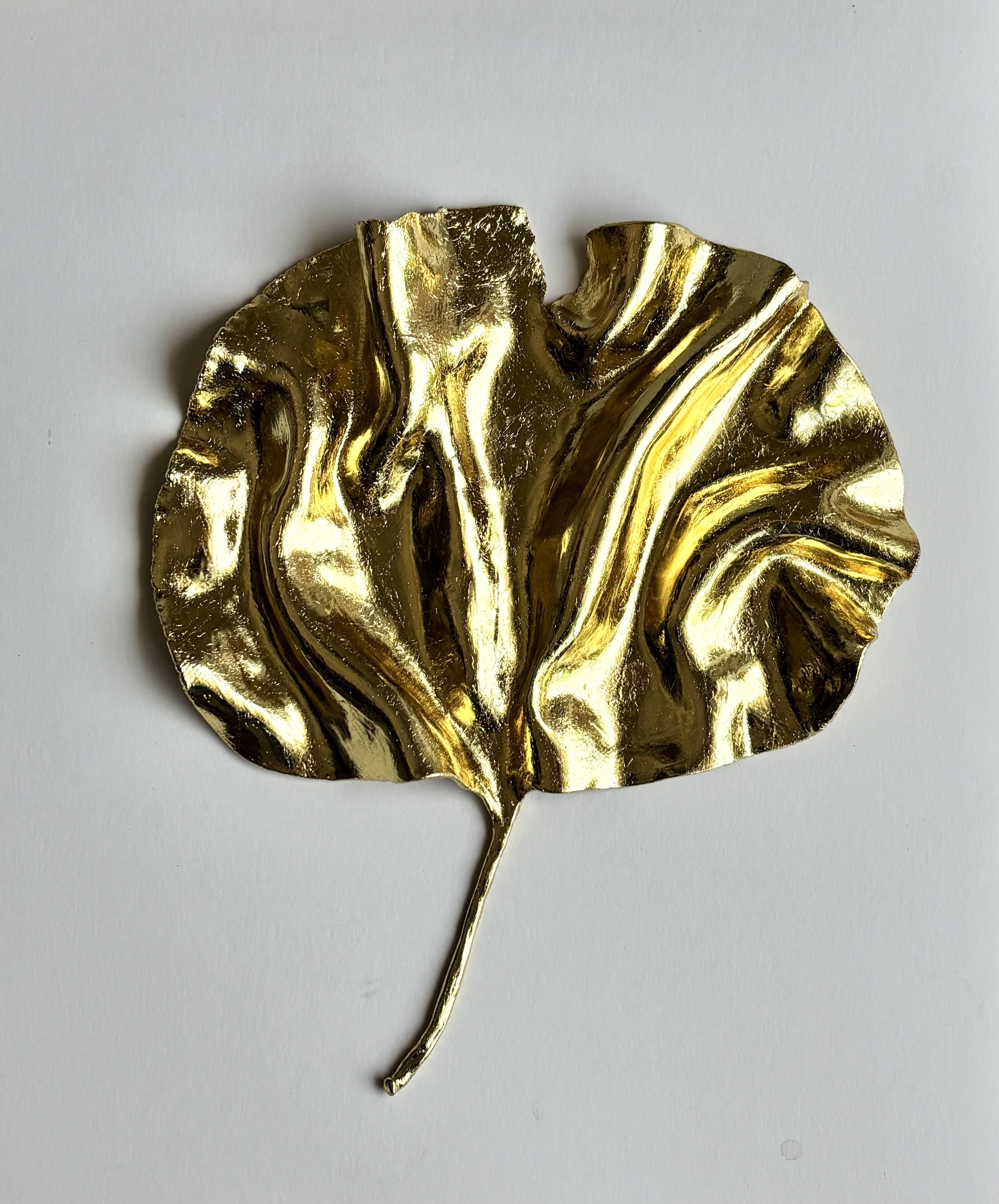 Ceramic Wall Sculpture with Gold Leaf, 40 x 51 cm